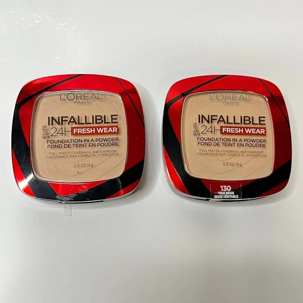 ❤️ Two (2) L'Oreal Paris Infallible 24H Fresh Wear Powder 130 True Beige ❤️
